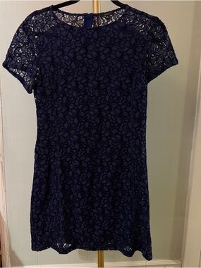 Aritzia Talula Navy Blue Short Lace Mini Dress